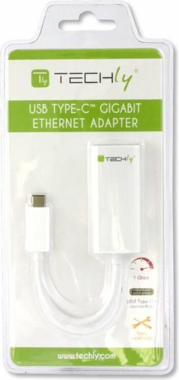 Võrgukaardi adapter Techly USB-C 3.1 RJ45 Gigabit 10/100/1000 hind ja info | USB jagajad, adapterid | kaup24.ee
