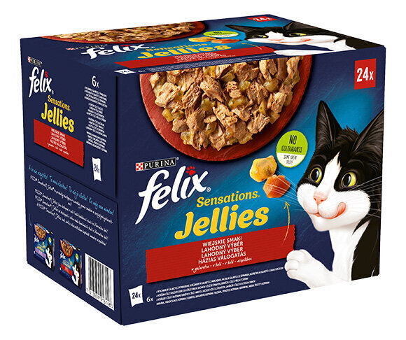 Konserv kassidele Felix Sensations erinevad maitsed, 24x85 g цена и информация | Konservid kassidele | kaup24.ee