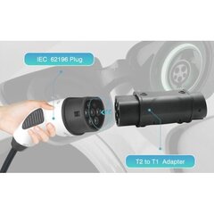 Adapter Tüüp 1 – Tüüp 2, 32 A hind ja info | Elektriautode laadimisjaamad | kaup24.ee