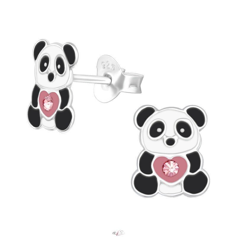 Hõbedast emailiga kõrvarõngad, Panda A4S40357 цена и информация | Laste aksessuaarid | kaup24.ee