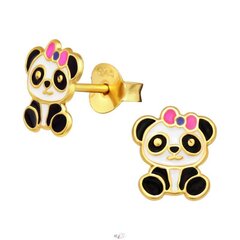 Emailiga hõbekõrvarõngad, kaarega kuldne Panda A4S41752 hind ja info | Laste aksessuaarid | kaup24.ee