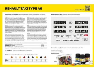 Сборная модель для склеивания Heller - Renault Taxi Type AG - Starter set, 1/24, 35705 цена и информация | Конструкторы и кубики | kaup24.ee