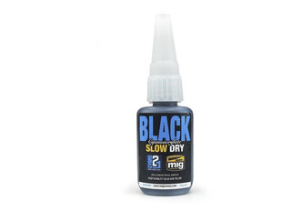 Клей AMMO MIG - BLACK SLOW DRY CYANOACRYLATE 8034, 21 г цена и информация | Принадлежности для рисования, лепки | kaup24.ee