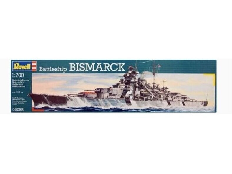Revell - Battleship Bismarck, 1/700, 05098 hind ja info | Klotsid ja konstruktorid | kaup24.ee