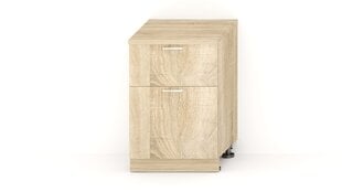 Напольный шкаф для ванной комнаты с ящиками D60 S/2, дубовый цвет цена и информация | Шкафчики для ванной | kaup24.ee