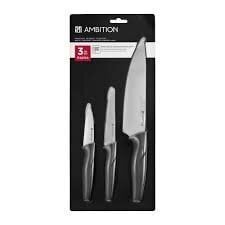Набор ножей Ambition Aspiro, 3 части, черный цена и информация | Ножи и аксессуары для них | kaup24.ee