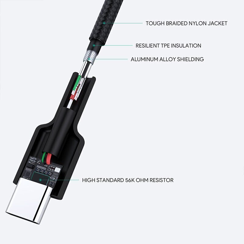 Aukey USB 3.2 Gen 1 (3.1 Gen 1) CB-CMD29, 2m цена и информация | Mobiiltelefonide kaablid | kaup24.ee