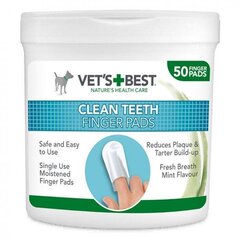 Hambapuhastuse tampoonid Vet‘s Best clean teeth, 50 tk цена и информация | Средства по уходу за животными | kaup24.ee