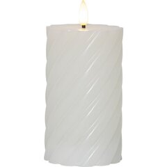 Восковая LED свеча Flamme Swirl белая 15 cm цена и информация | Подсвечники, свечи | kaup24.ee