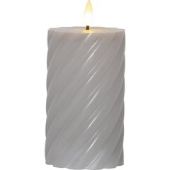 Восковая LED свеча Flamme Swirl серая 15 cm цена и информация | Подсвечники, свечи | kaup24.ee