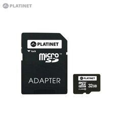 Mälukaart Platinet MicroSD 32GB (class10) + SD Adapter hind ja info | Platinet Mobiiltelefonid, foto-, videokaamerad | kaup24.ee