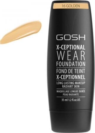 Vedel meigipõhi X-Ceptional Wear Gosh Copenhagen 35 ml: Värvus - 16-golden 3 цена и информация | Jumestuskreemid, puudrid | kaup24.ee