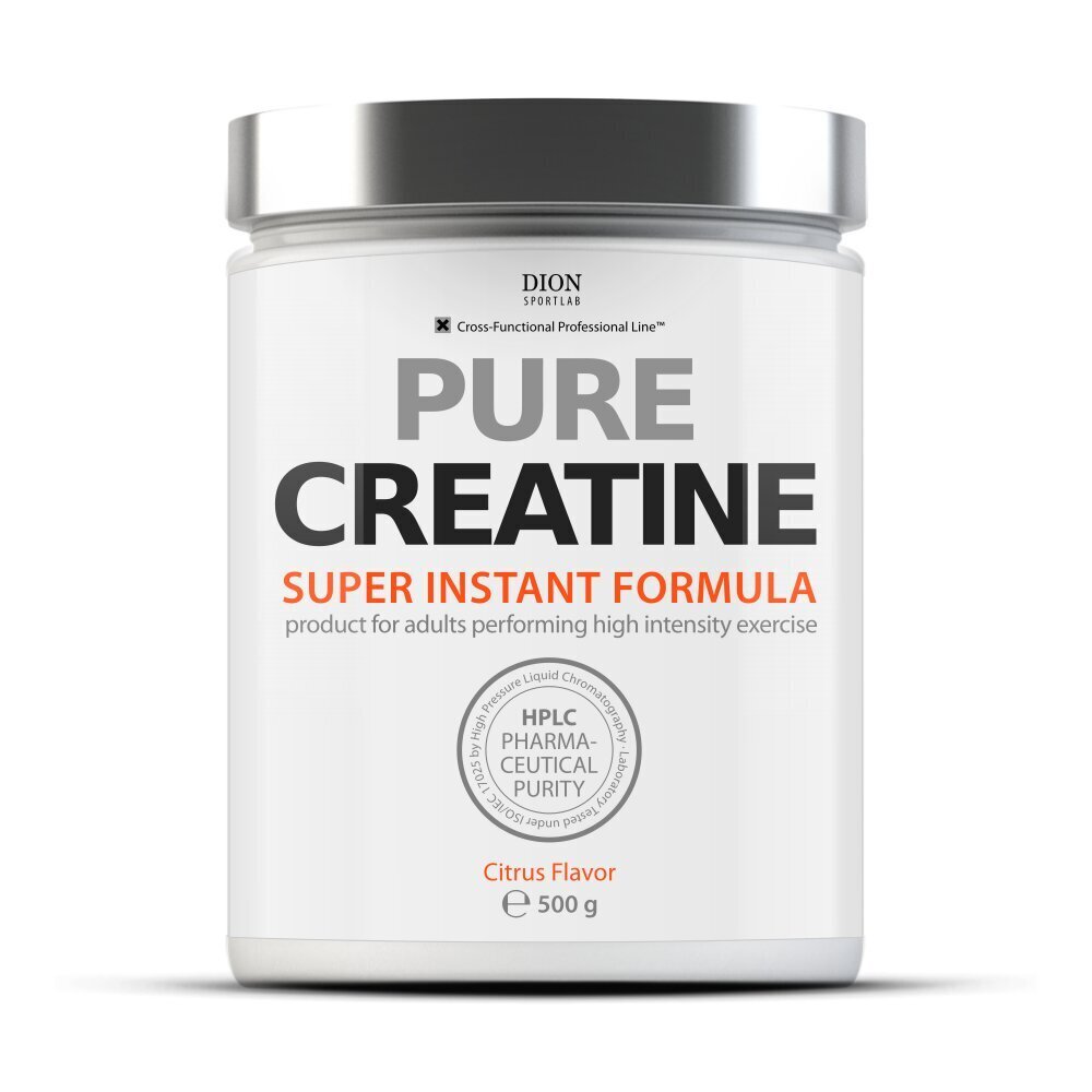 DION SPORTLAB Pure Creatine Monohydrate - Citrus 500g цена и информация | Kreatiin | kaup24.ee