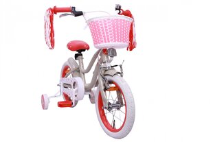 Jalgratas tüdrukutele AMIGO Superstar 14'' 21 cm, kreemikas/punane цена и информация | Велосипеды | kaup24.ee