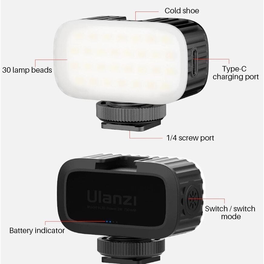Ulanzi VL30 цена и информация | Fotovalgustuse seadmed | kaup24.ee