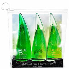 Komplekt Holika Holika Jeju Aloe Face&Body Care: Näomask 55 ml + dušigeel 55 ml + rahustav geel 55 ml hind ja info | Näopuhastusvahendid | kaup24.ee