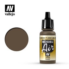 Camouflage Medium Brown 17 ml. Model Air 71038 Vallejo hind ja info | Kunstitarbed, voolimise tarvikud | kaup24.ee