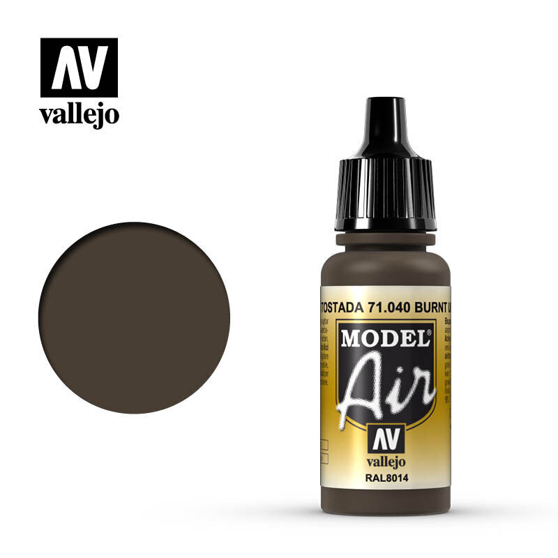 Burnt Umber 17 ml. Model Air Vallejo 71040 hind ja info | Kunstitarbed, voolimise tarvikud | kaup24.ee