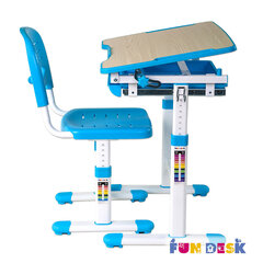 Растущий детский стол и стул FunDesk Piccolino, синий/белый/дуб цена и информация | Компьютерные, письменные столы | kaup24.ee