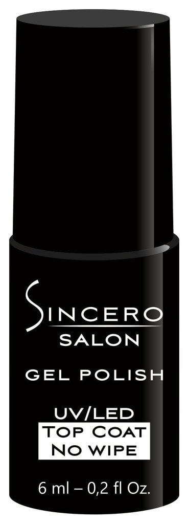 Geellaki pealislakk "Sincero Salon, Top Coat No wipe" 6 ml; цена и информация | Küünelakid, küünetugevdajad | kaup24.ee