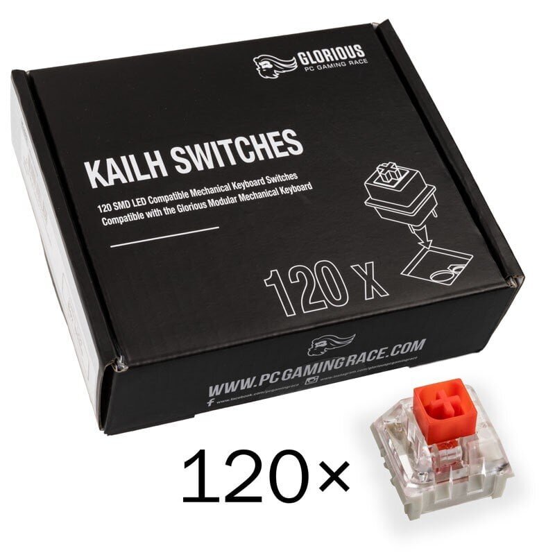 Glorious PC Gaming Race Kailh Box Red Linear & Silent 120 vnt hind ja info | Klaviatuurid | kaup24.ee