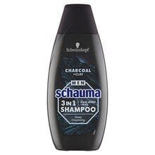 Шампунь для мужчин Schwarzkopf Professional Schauma Men Charcoal + Clay Hair Body Face Shampoo - 3в1, 400 мл цена и информация | Шампуни | kaup24.ee