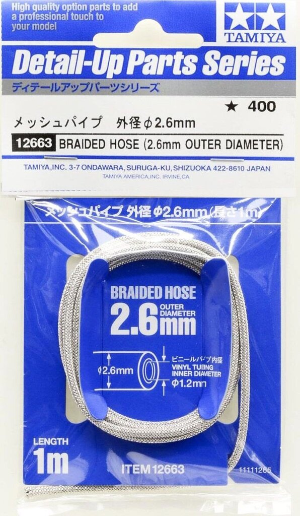 Tamiya - Braided Hose (Outer Dia 2.6mm), 12663 цена и информация | Kunstitarbed, voolimise tarvikud | kaup24.ee