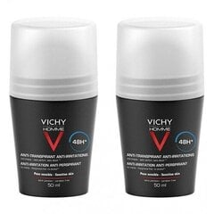 Vichy Homme 48H Deo rulldeodorant (Anti-Transpirant Extra Sensitiv e ) 2 x 50 ml цена и информация | Дезодоранты | kaup24.ee