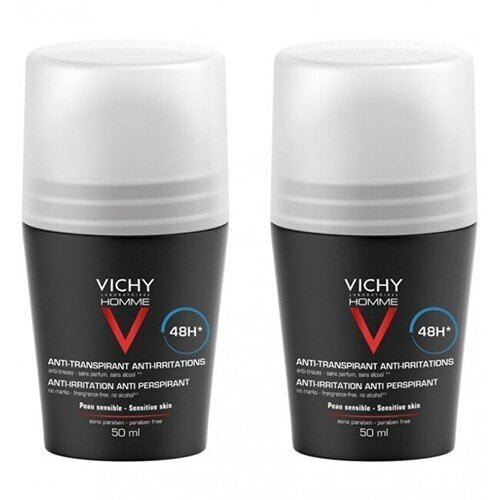 Vichy Homme 48H Deo rulldeodorant (Anti-Transpirant Extra Sensitiv e ) 2 x 50 ml цена и информация | Deodorandid | kaup24.ee