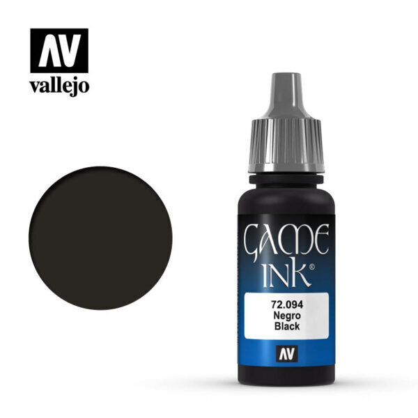 Black Ink 17 ml. Game Color Vallejo 72094 цена и информация | Kunstitarbed, voolimise tarvikud | kaup24.ee