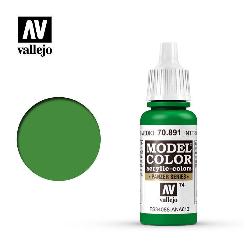 Intermediate Green Matt 17 ml. Model Color Vallejo 70891 hind ja info | Kunstitarbed, voolimise tarvikud | kaup24.ee