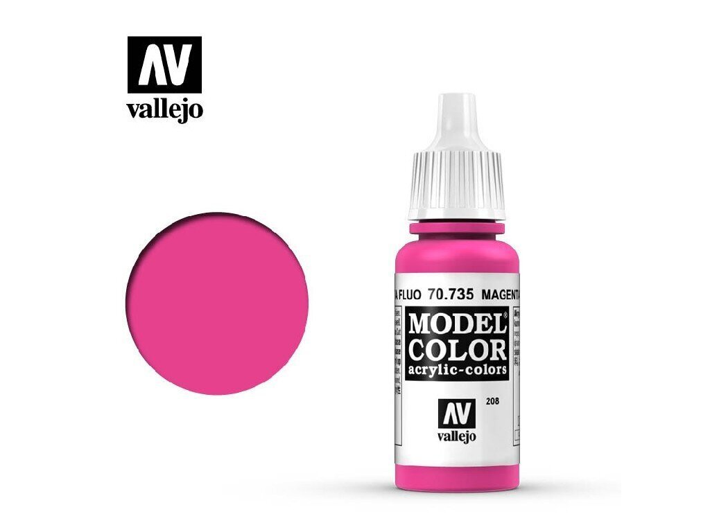 Magenta Fluorescent 17 ml. Model Color Vallejo 70735 hind ja info | Kunstitarbed, voolimise tarvikud | kaup24.ee