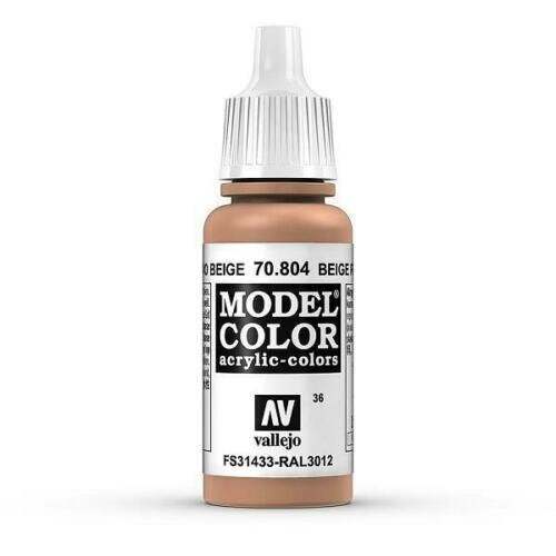 Beige Red Matt 17 ml. Model Color 70804 Vallejo цена и информация | Kunstitarbed, voolimise tarvikud | kaup24.ee