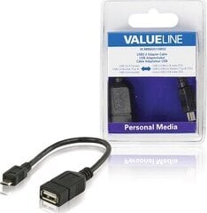 Valueline VLMB60515B02 USB Micro B otsik - USB A pesa adapter, OTG, 0,2m hind ja info | Kaablid ja juhtmed | kaup24.ee