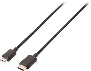 Kaabel USB-C M - micro USB M, 1m, kiles, must цена и информация | Кабели и провода | kaup24.ee