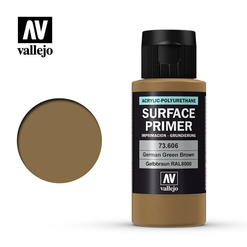 Ger. Green Brown 60 ml. Surface Primer 73606 Vallejo цена и информация | Kunstitarbed, voolimise tarvikud | kaup24.ee