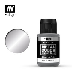 Silver 32 мл Metal Color 77724 Vallejo цена и информация | Принадлежности для рисования, лепки | kaup24.ee