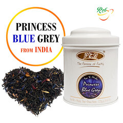 Princess Blue (Earl) Grey Black tea - Eksklusiivne India must lahtiste lehtede tee bergamoti, kroonlehtede ja puuviljatükkidega, 125 g hind ja info | Tee | kaup24.ee