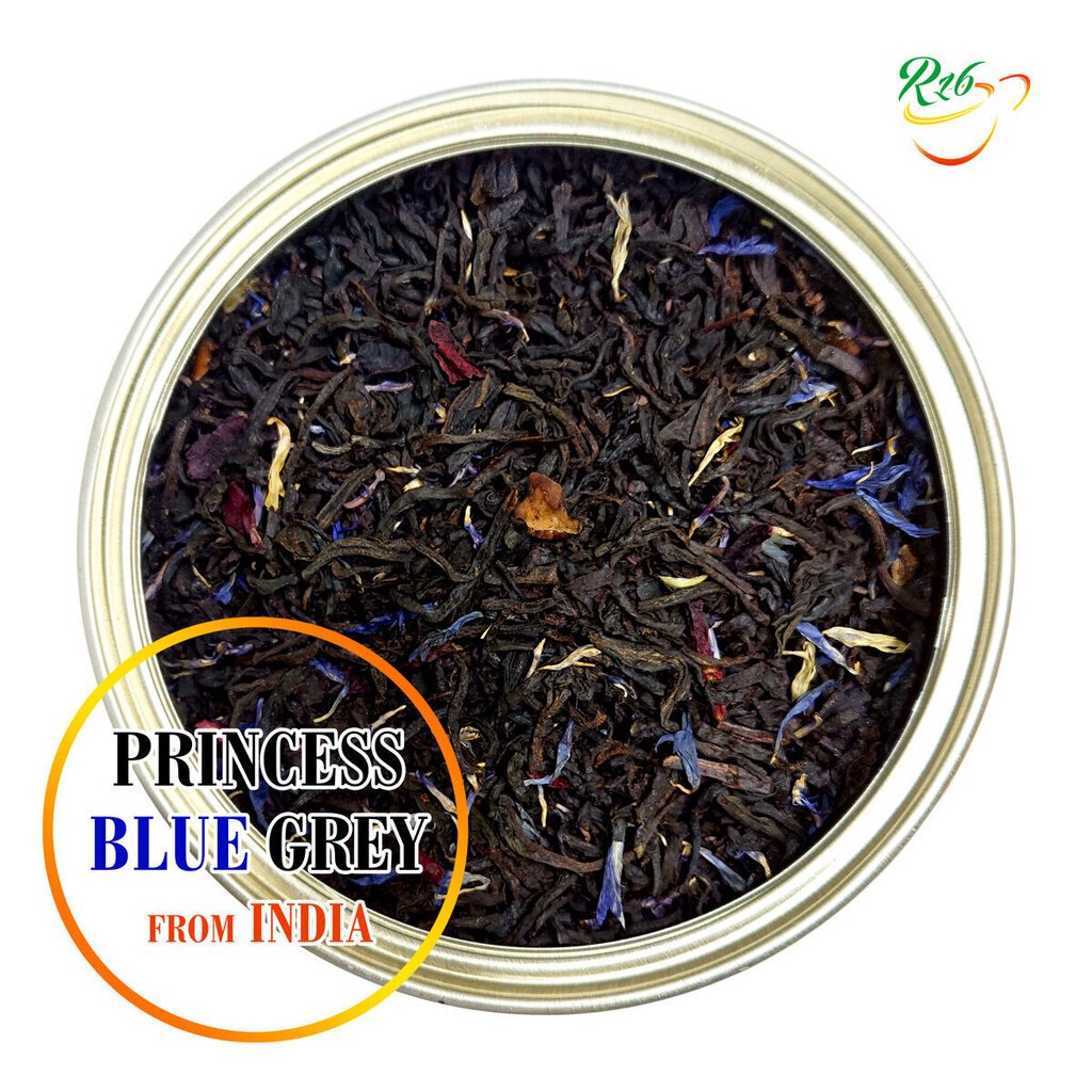 Princess Blue (Earl) Grey Black tea - Eksklusiivne India must lahtiste lehtede tee bergamoti, kroonlehtede ja puuviljatükkidega, Premier, 125g hind ja info | Tee | kaup24.ee