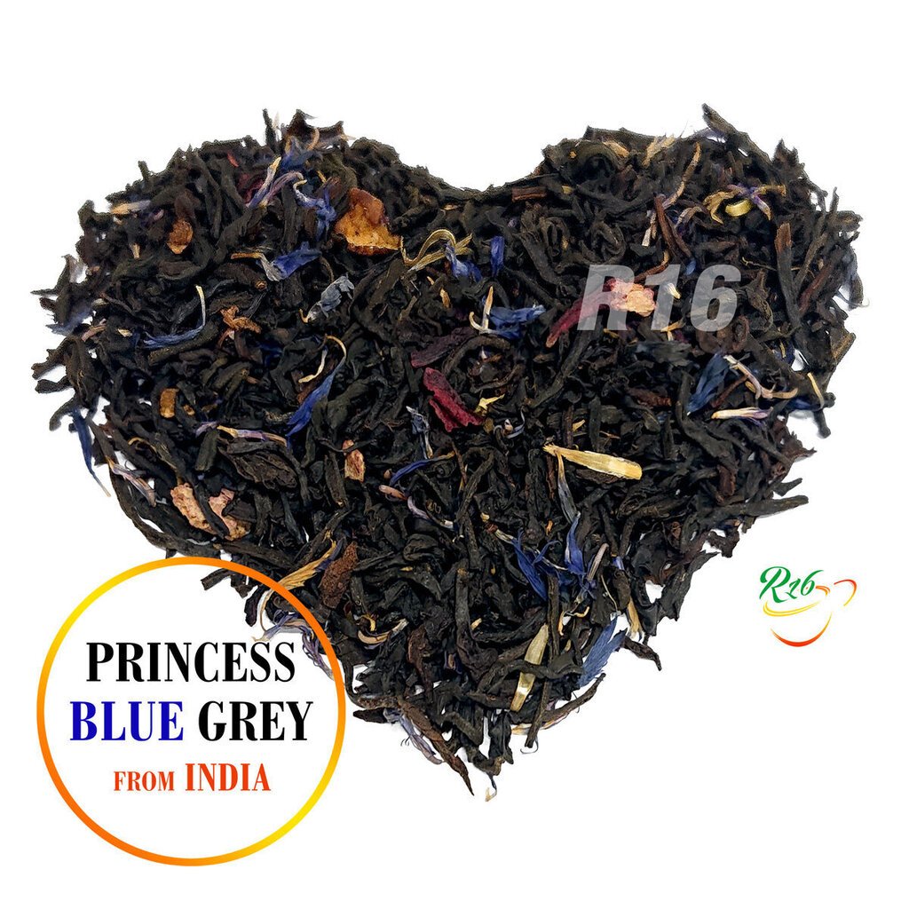 Princess Blue (Earl) Grey Black tea - Eksklusiivne India must lahtiste lehtede tee bergamoti, kroonlehtede ja puuviljatükkidega, 125 g цена и информация | Tee | kaup24.ee