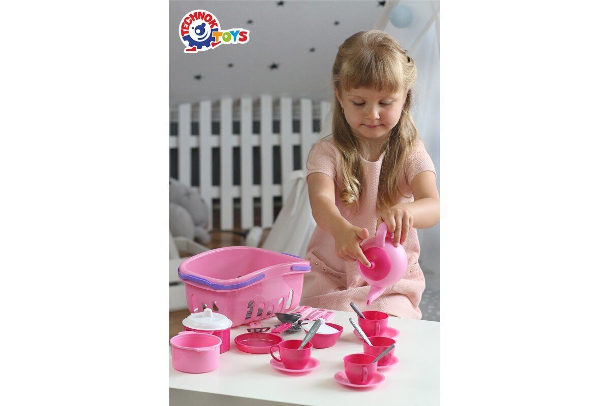 Nõude komplekt koos korviga цена и информация | Tüdrukute mänguasjad | kaup24.ee