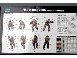 Сборная пластиковая модель Trumpeter - PMC in Iraq 2005 Armed Assault team, 1/35, 00419 цена и информация | Конструкторы и кубики | kaup24.ee