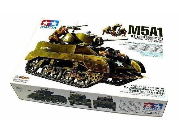 Tamiya - M5A1 US Light Tank, 1/35, 35313 цена и информация | Klotsid ja konstruktorid | kaup24.ee