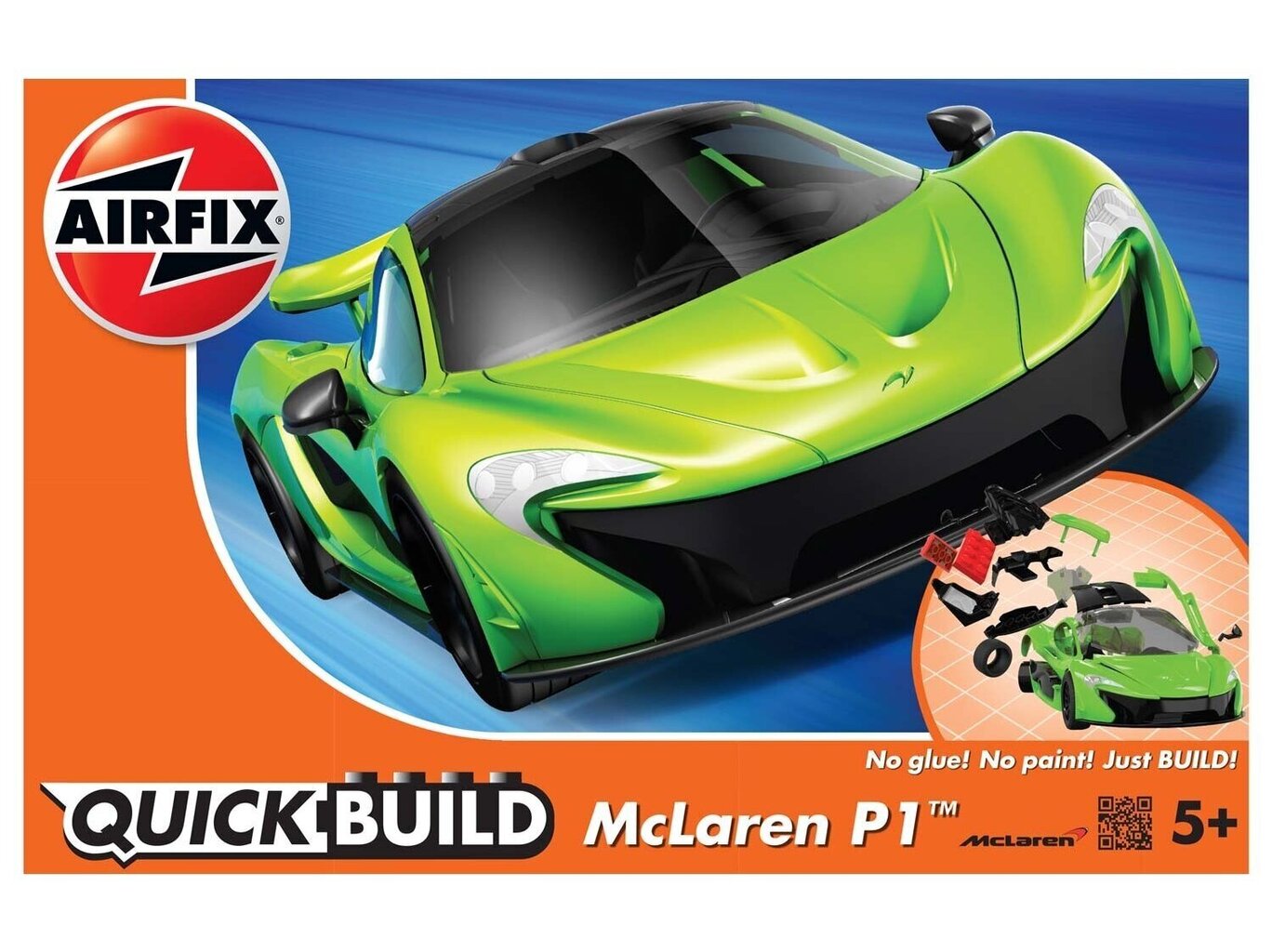 Airfix - QUICKBUILD McLaren P1 green, J6021 цена и информация | Klotsid ja konstruktorid | kaup24.ee