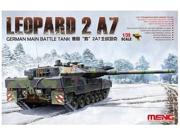 Meng Model - Leopard 2 A7, 1/35, TS-027 цена и информация | Klotsid ja konstruktorid | kaup24.ee