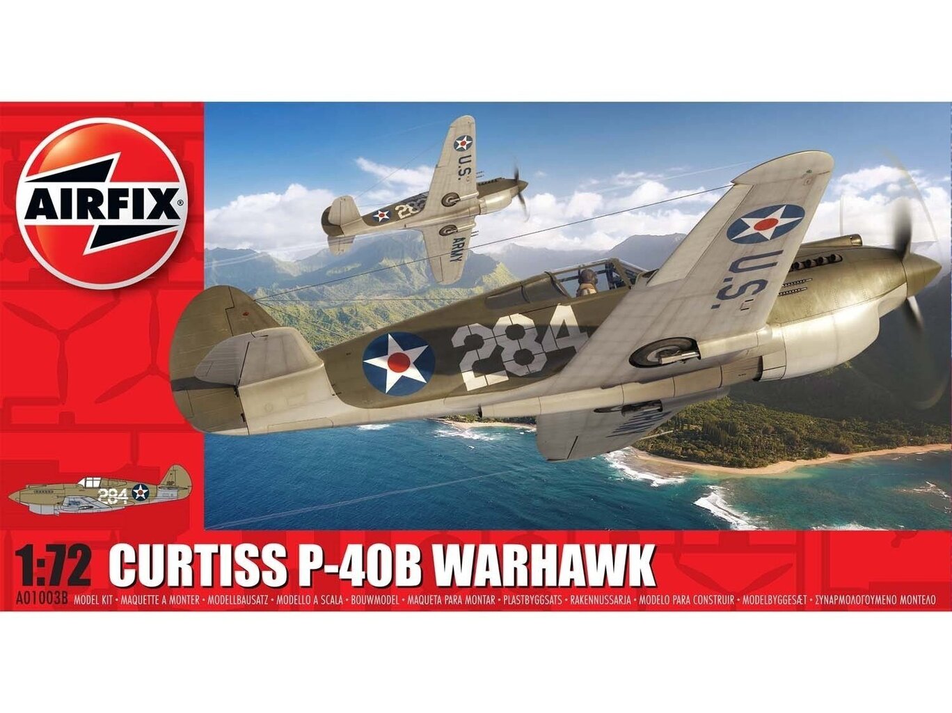 Airfix - Curtiss P-40B Warhawk, 1/72, 1/72, 01003B hind ja info | Klotsid ja konstruktorid | kaup24.ee