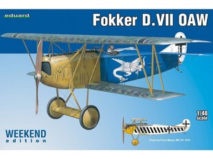 Сборная пластиковая модель Eduard - Fokker D.VII OAW, Weekend Edition with LTU decals, 1/48, 84155 цена и информация | Конструкторы и кубики | kaup24.ee