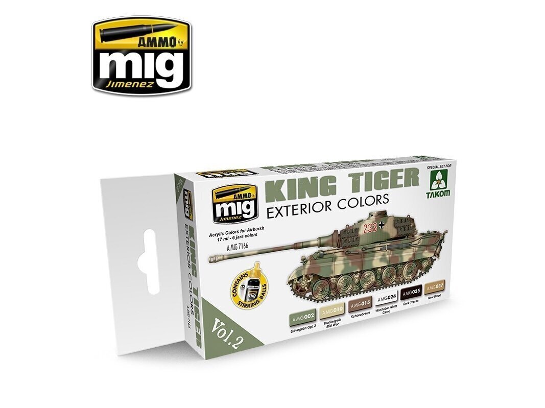 AMMO MIG - KING TIGER EXTERIOR COLOR (SPECIAL TAKOM EDITION) VOL.2. AMIG7166 hind ja info | Kunstitarbed, voolimise tarvikud | kaup24.ee