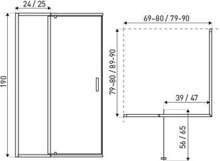 Душевая кабина Kerra Dunaj 1-D 70-80x80 цена и информация | Душевые кабины | kaup24.ee