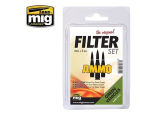 AMMO MIG - FILTER SET FOR GREEN VEHICLES. AMIG7452 цена и информация | Принадлежности для рисования, лепки | kaup24.ee